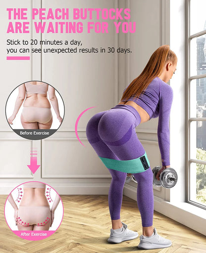 Stoff Hüft- & Po-Fitnessband – Elastisch, Widerstand, Yoga & Gym