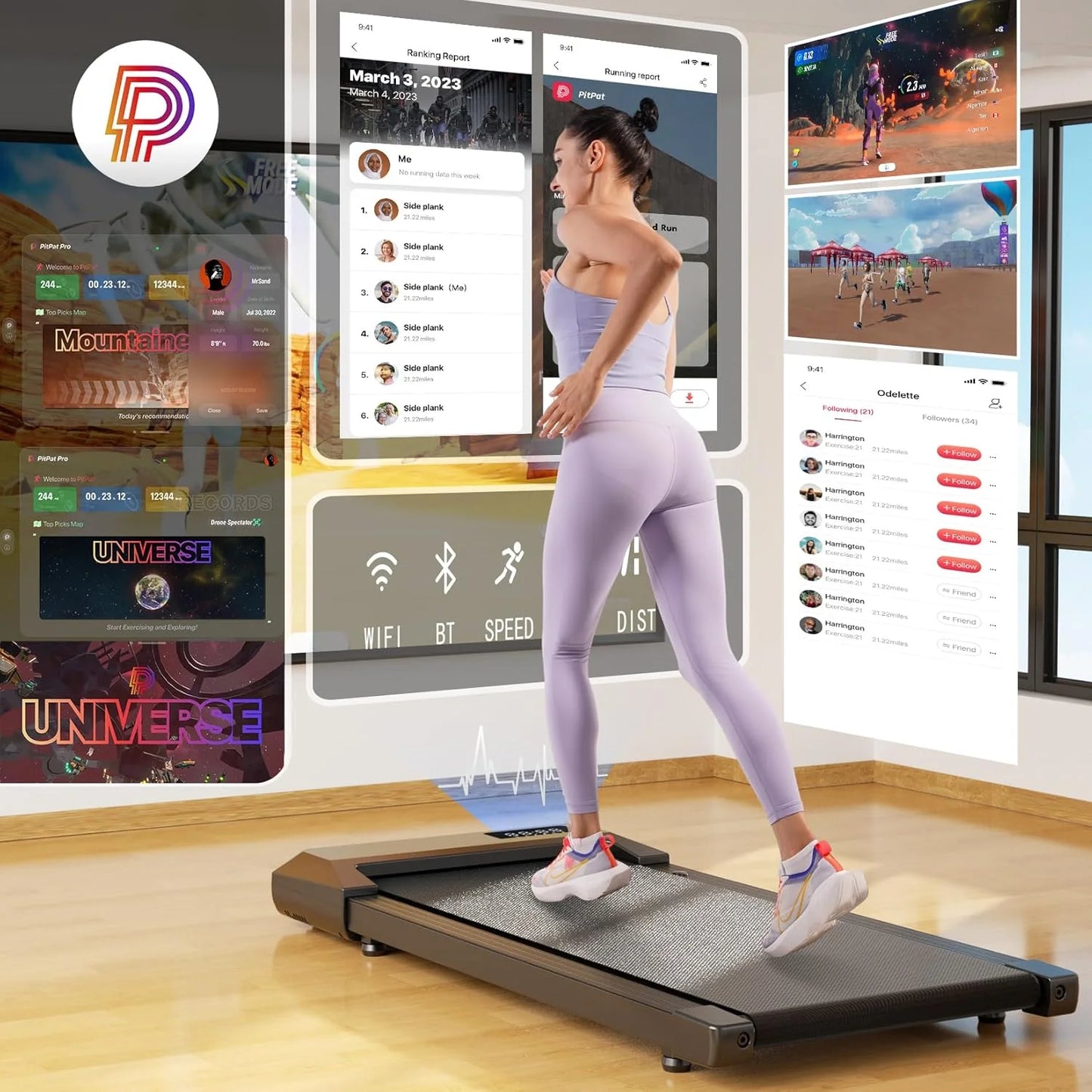 Laufband-Matte für Laufen & Gehen – Untertisch-Training, Fitness & Heimtraining