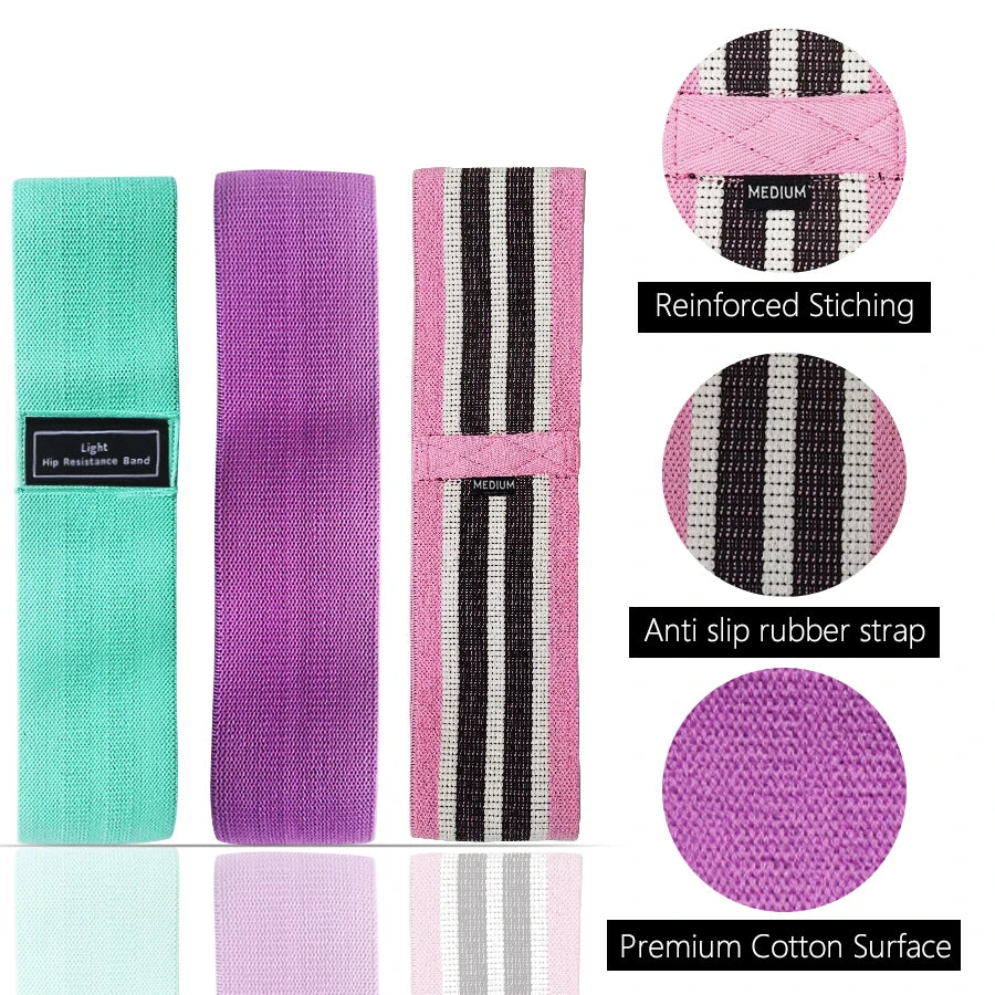 Stoff Hüft- & Po-Fitnessband – Elastisch, Widerstand, Yoga & Gym