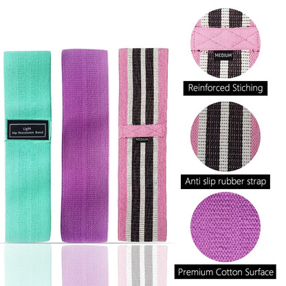 Stoff Hüft- & Po-Fitnessband – Elastisch, Widerstand, Yoga & Gym